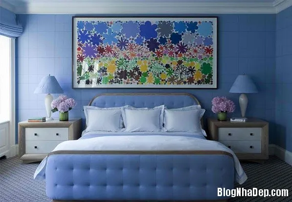 Phòng ngủ bình yên và tao nhã với sắc xanh blue