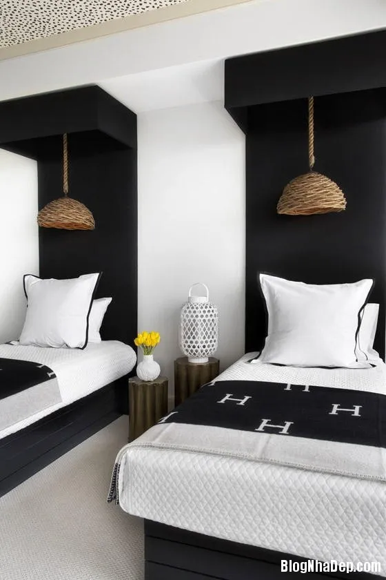 Thiết kế phòng ngủ 2 giường tiện nghi, phong cách